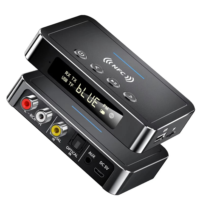 Bluetooth 5.0 Receiver Transmitter FM Stereo AUX 3.5mm Jack RCA Optical Wireless Audio Adapter Remote Control For TV  Car Kit
