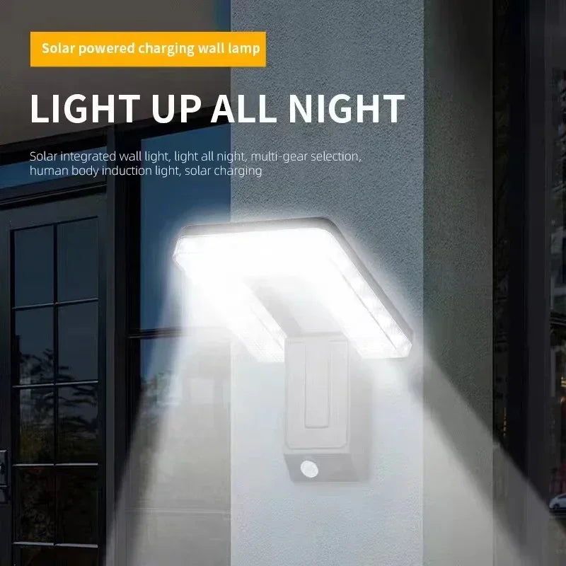 1~2Pack Solar Lights Outdoor Foldable 3 Modes LED Light Motion Sensor Waterproof Wall Lamps for Fence Yard Garden Garage