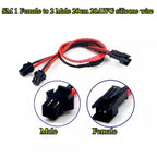 2Pin LED Y Splitter Connector JST SM 1 Male/Female to 2 Female/Male Wire Cable 20AWG For WS2812 WS2811 SK6812 RGB RGBW Led Strip