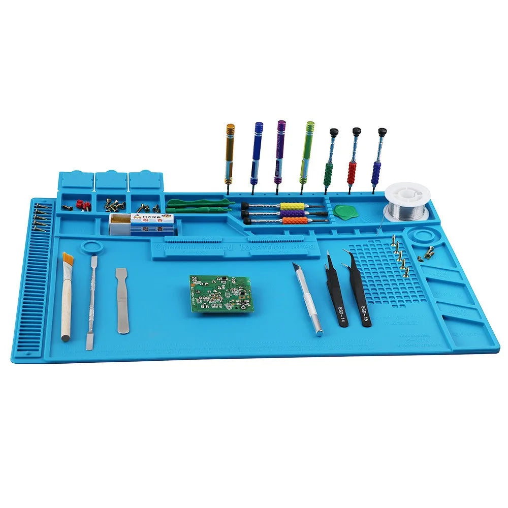 ESD Anti-Static Silicone Soldering Mat Heat Resistant Magnetic Repair Work Pad For Laptop Phone Watch PCB Electronic Maintenance