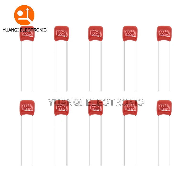 100PCS/BOX 100V 10nF-470nF Metallized Polyester Film Capacitor Assortment Kit High precision and stability CBB capacitance set