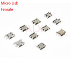 10pcs Micro Usb Female Socket Connector mk/5p 5pin Smd Dip Smt For Mp3 Mp4 Charging