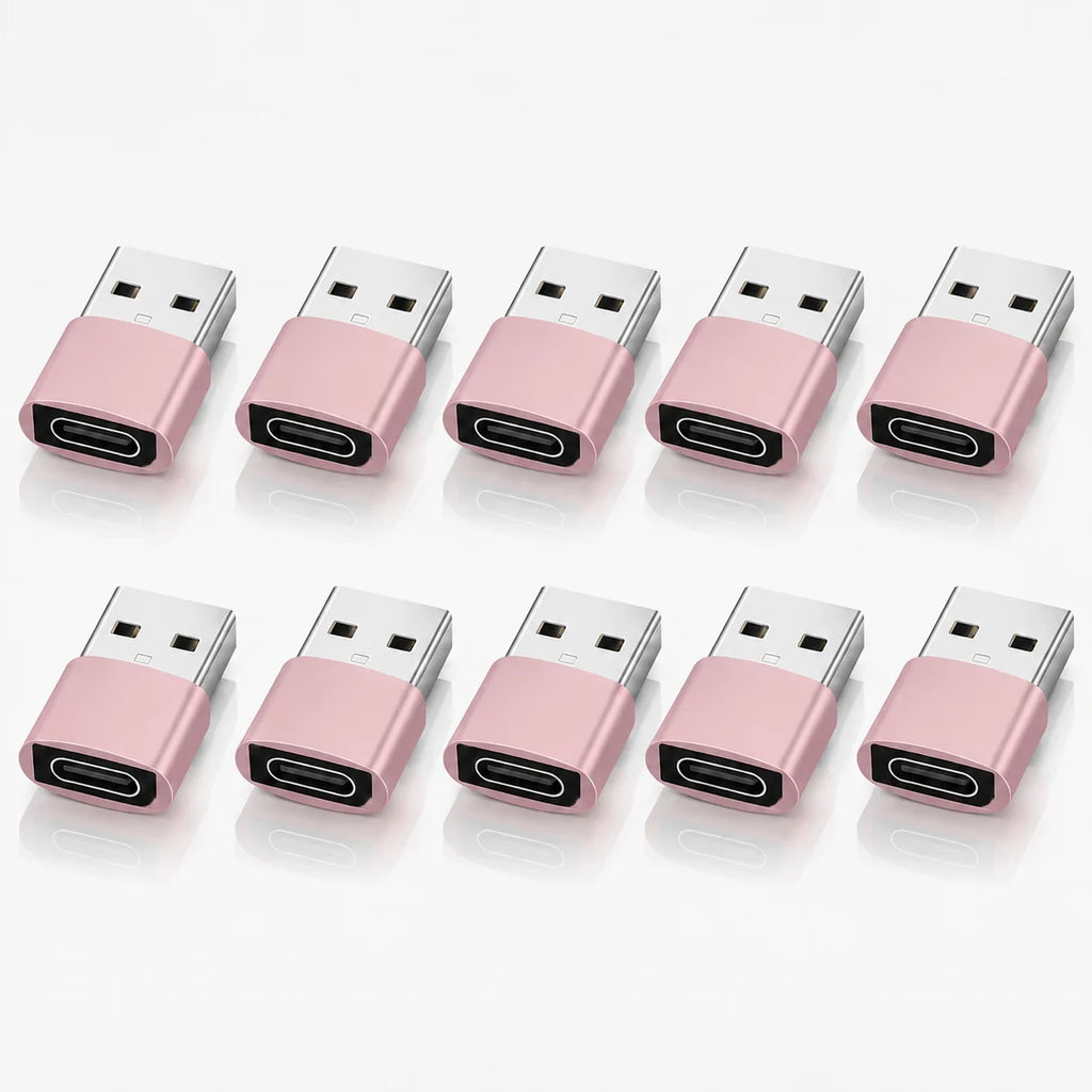 NNBILI 10Pack USB to USB C Adapter USBC Female to USB Male Super Fast Charging and OTG Converter For iPhone Xiaomi Huawei Laptop