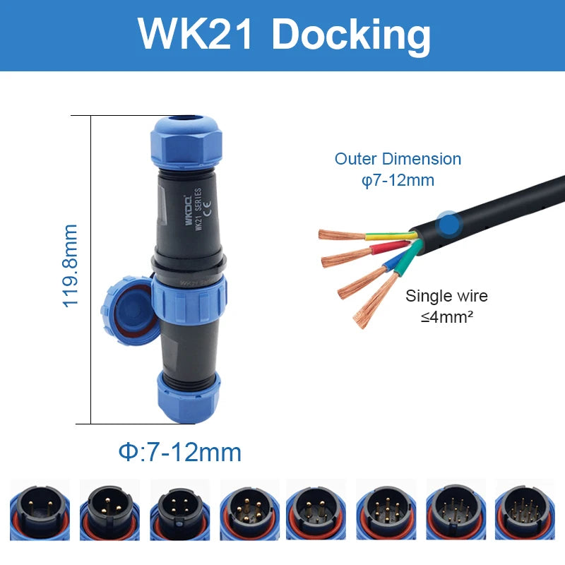 Waterproof Connector SP11 IP68 Soldering Male Plug & Female Socket Rear-nut Docking Panel Mount 2/3/4/5 Pin Aviation SP Connect