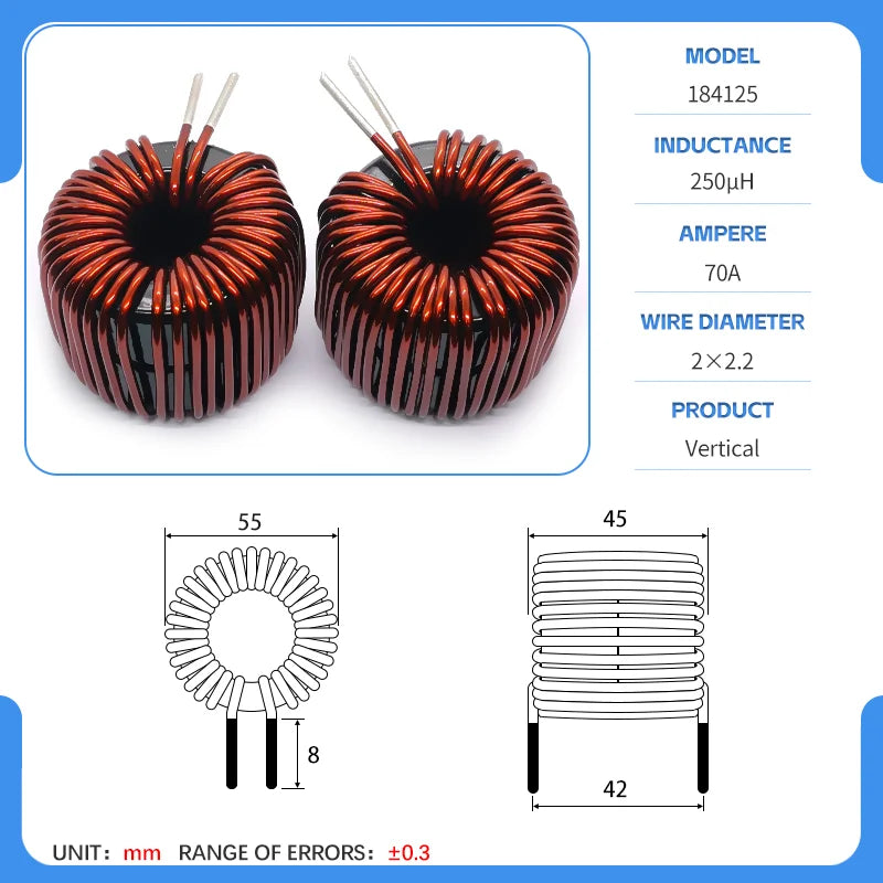 47mm Double Ring 1mH 2mH 3mH 220uH Charging Pile Inductor LCL Filter Inductor PFC