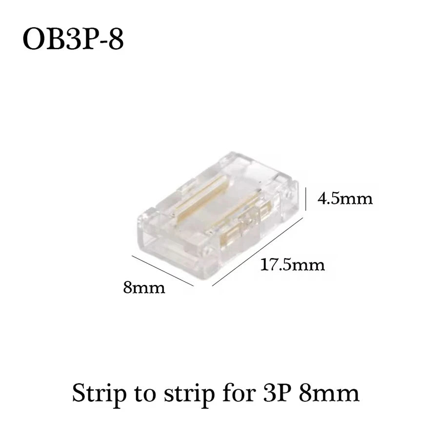 COB Led Strip Connector Light Strip Wire Connectors 2 3 4 Pin L-shaped For 5 8 10mm Width PCB Single Color RGB CCT Strip