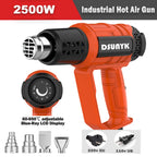 2500W 110V/220V EU/US Industrial Heavy Duty Hot Air Gun For Shrink Wrapping Adjustable Temperature Digital Display Heat Gun