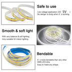 USB COB Lamp Strip DC5V 320LEDs/M White/Red/Pink/Ice Blue/Yellow Cabinet Light Lamp TV Backlight Flexible Ribbon Rope LED Strip