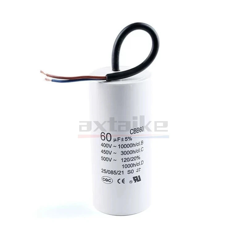 CBB60 450V AC Washing Machine Motor Starting Capacitor 4UF 6UF 8UF 10UF 12UF 16UF 20UF 25UF 30UF 40UF 45UF 50UF 60UF 70UF 80UF