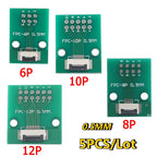 5PCS FPC FFC Connector 0.5mm Pitch Conversion Board SMT To 2.54mm 6P/8P/10P/12P/20P Flexible Cable Adapter Board