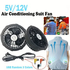 Air Conditioner Vest Cooling Fan 5V or 12V Adjustable Gear High Speed Fan For High Temperature Outdoor Work Fast Cooling DC Fan