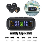 Temperature Warning Fuel Save Tire Pressure Monitoring System Solar TPMS With 4 External Sensors Car Tyre Pressure Monitor