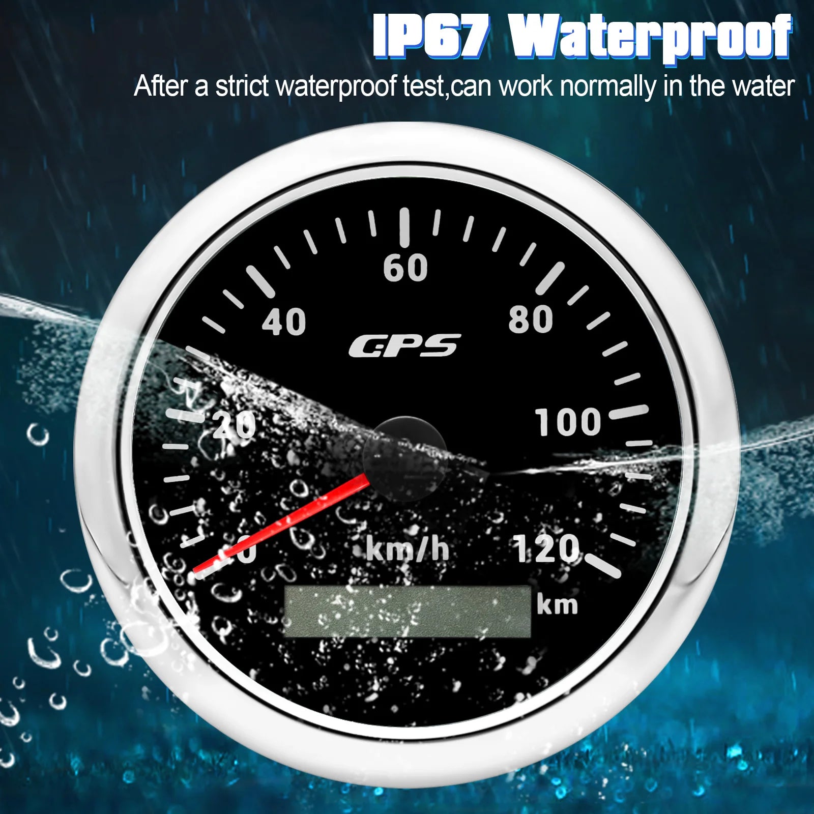 60/120/200KMH 85MM GPS Speedometer Gauge 7 Color Light with GPS Antenna Waterproof Motorcycle Boat Car Truck Speed Gauge Meter