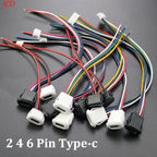 2~10PCS USB Type-C Waterproof USB Connector Direct Compression Female Base Female Socket Charging Interface With Welding Wire