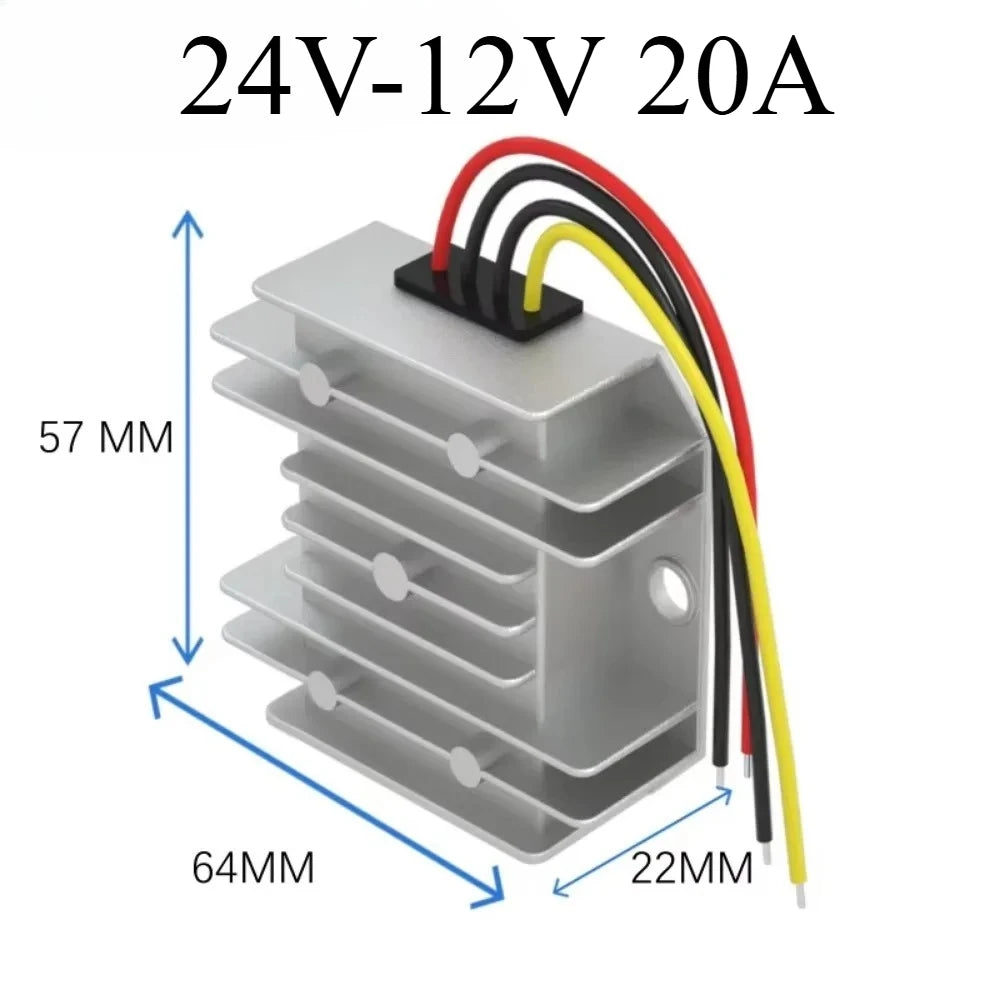 24V to 12V 10A 15A 20A 30A Step Down Converter 24V-12V DC Buck Voltage Regulator for Cars Boat Solar Switching Power Supply