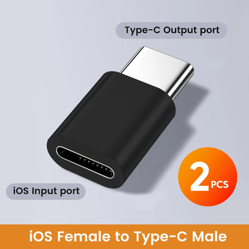 2PCS USB C To Lightning Adapter Lightning Female to Type C Male Converter High Speed Charging Connector For iPhone 15 16