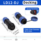 IP68 Waterproof Aviation Connector LD12/16/20/28 Male Plug Female Socket 2 3 4 5 6 7 9 Pin Solder‑free Wire Cable Connector