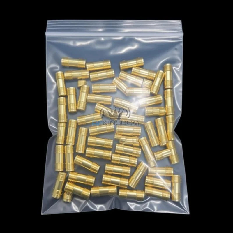 50Pieces Copper SMA Female to SMA Female Straight Adapter RP-SMA Low Signal Loss RF Connection for FPV Drone WIFI