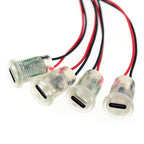 1-10PCS 2Pin LED light USB-C Connector Type-C Waterproof with PH 2.0 nut locking Panel mounting TPC Fast Charging jack port