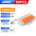 JINH 50 Pcs Quick  Compact Lever Parallel Electrical Splitter Equipment Connectors, Fast Wire Connector Terminal Blocks 34-11AWG