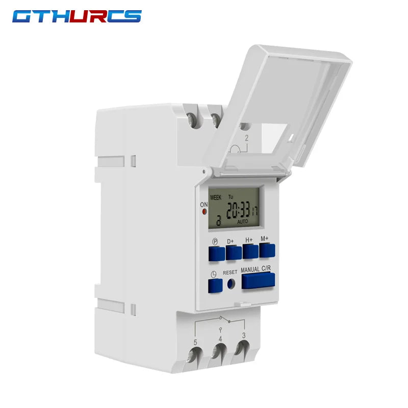 Electronic Weekly 7 Days Programmable Digital TIME Relay Timer Switch Control AC 220V 230V 12V 24V 30A Din Rail AHC30A  THC30A