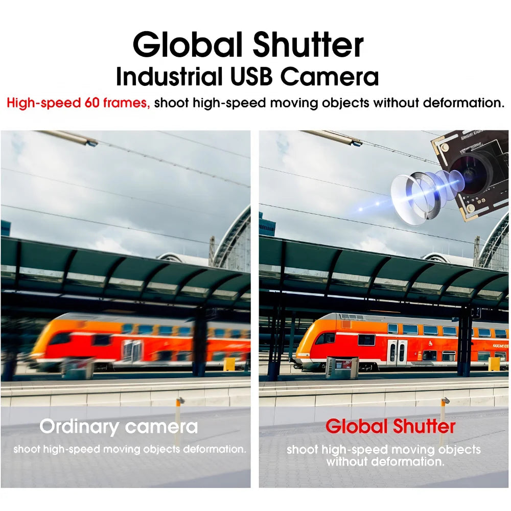 ELP Global Shutter USB Camera 720P 60fps Aptina AR0144 100° Wide Angle Lens UVC Webcam for Linux Windows Android