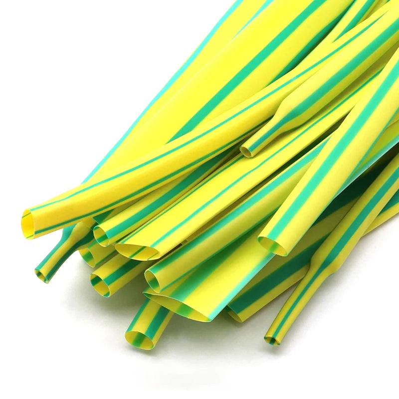 Yellow Green 2:1 Heat Shrink Tube Dia 1mm ~ 50mm Polyolefin PE DIY Cable Repair Shrinkable Tubing Case Sleeve Wire Sheath Wrap