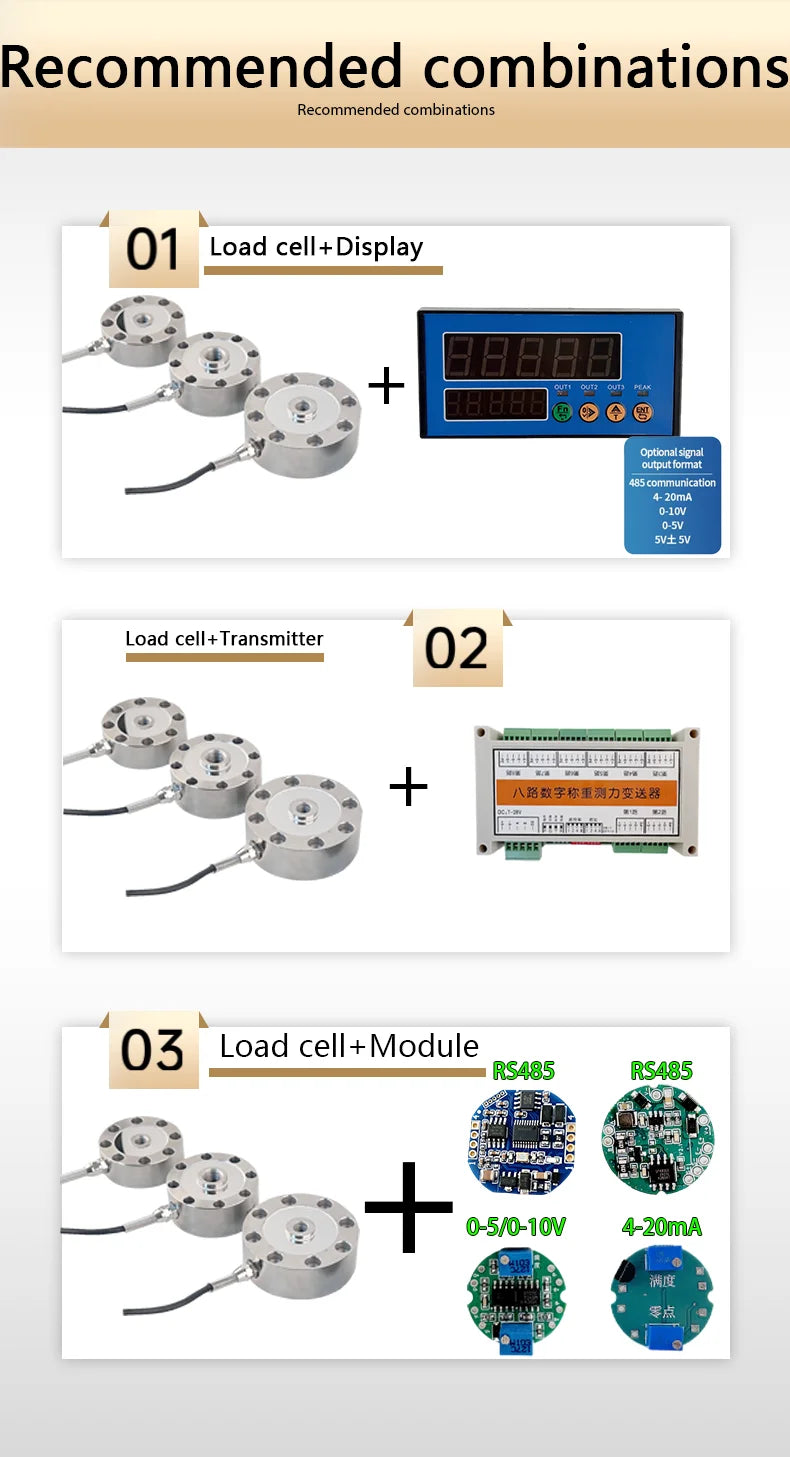 Compression/Tension Spoke Load Cell 30kg-5t Options, 5-Digit Display Controller, Relay Outputs OUT1/OUT2 8 Mounting Holes