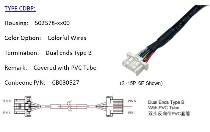 5025780400 Wire harness, MOLEX Click Mate 1.50mm Pitch OTS Cable,502578-0400， 4P, Off The Shelf, Quick Delivery