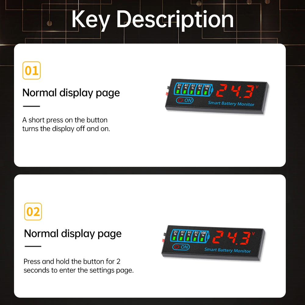 Intelligent Battery Display Lithium Battery Level Indicator DC 7-55V 18650 Lipo Li-ion Capacity Board DIY Charging Tester