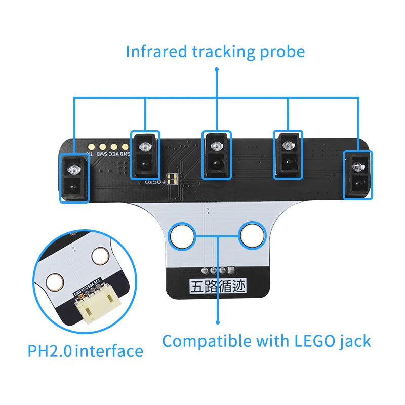 5-way Black And White Line Identification Sensor Module Tracking Intelligent Car Infrared Sensor Tcrt5000