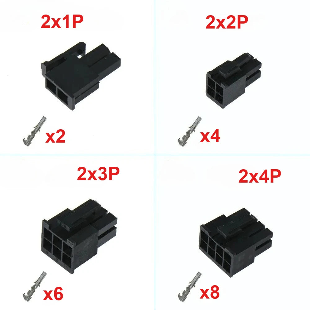 10Sets 4.2mm 5557 Black Automotive Wire Connector Male Shell+Female Terminal 2-24 Pin for PC/Computer Graphics Card PCI-E Power