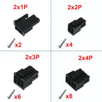 10Sets 4.2mm 5557 Black Automotive Wire Connector Male Shell+Female Terminal 2-24 Pin for PC/Computer Graphics Card PCI-E Power