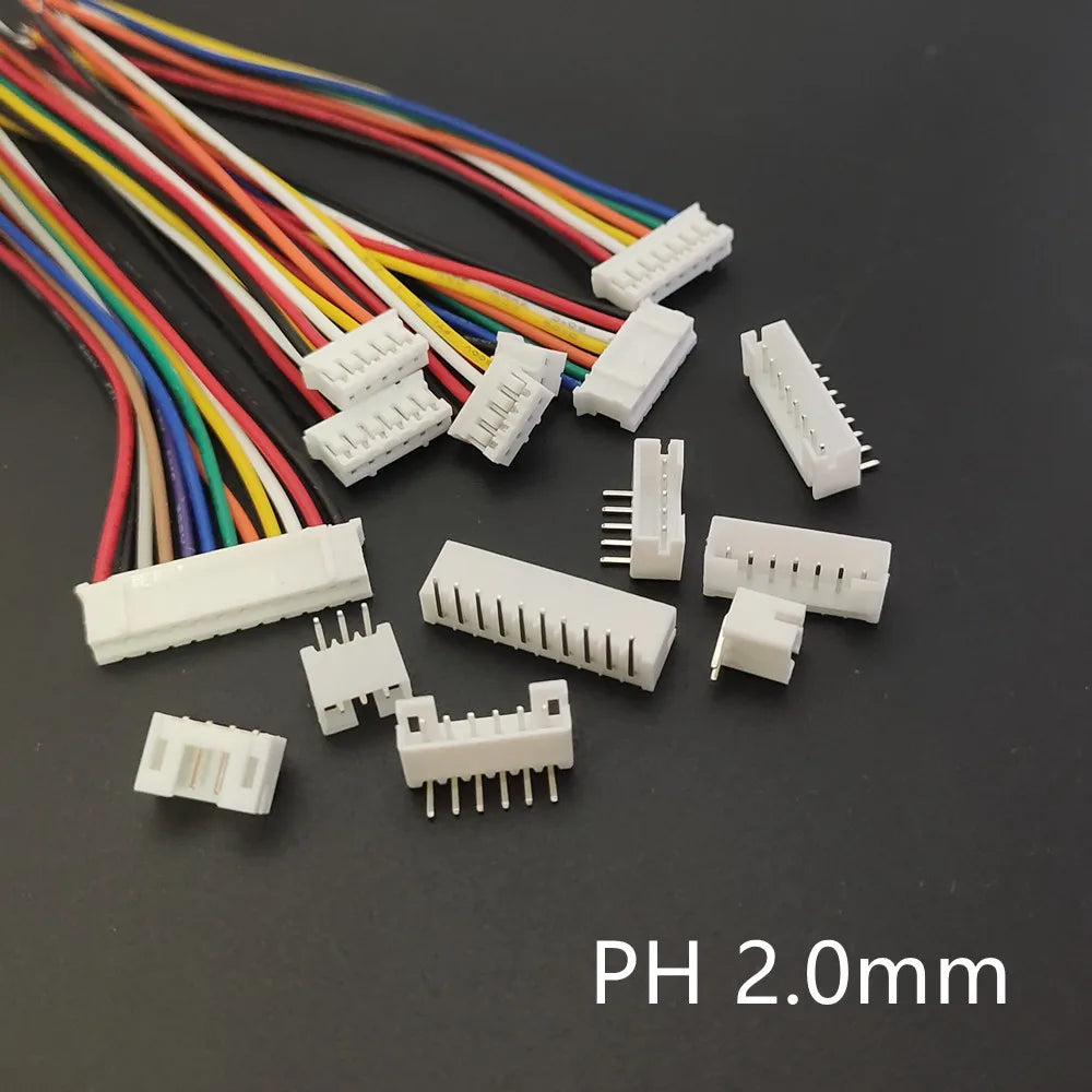 5Sets JST XH2.54 XH ZH PH 1.25mm 1.5mm 2.0mm 2.54mm Wire Cable Connector 2 3 4 5 6 7 8 9 10 12 PIN Male and Female Plug Socket