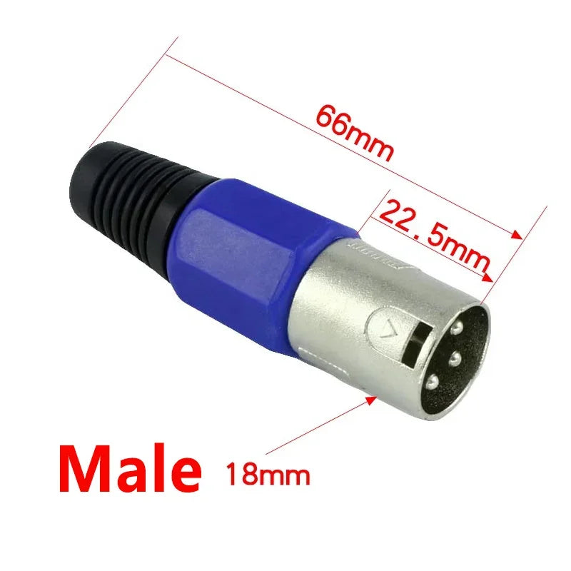 2/5/8/12PCS 3Pin XLR Male Female Speaker Connector Wiring Line Plug Blue 3-Core Audio Microphone Connector