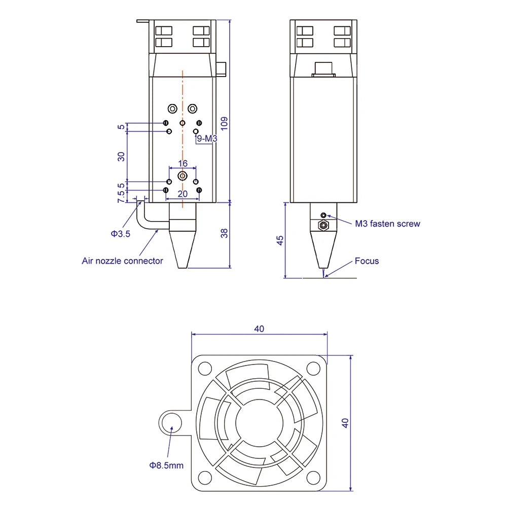 LASER TREE 10W 5W 4W Laser Module, 450nm TTL Blue Light Laser Head for Laser Engraving Wood DIY Creation Tool
