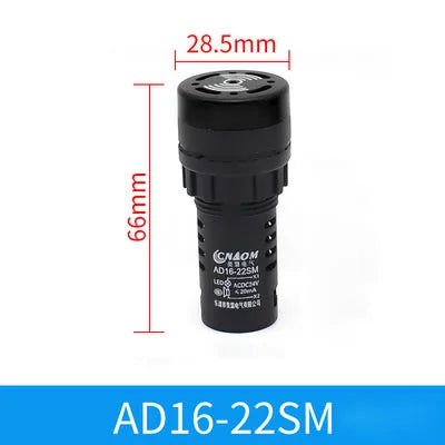 16mm/22mm AD16-22SM 12V 24V 110V 220V 380V Flash Signal Light Red LED Active Buzzer Beep Alarm Indicator Red Green Yellow Black