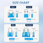 360pcs Of Blade Fuse Assortment Kit,160 Mini Blade Fuses + 90 Standard  Fuses + 50 Micro Fuse + 60 Micro2 Fuses (2A -40A)