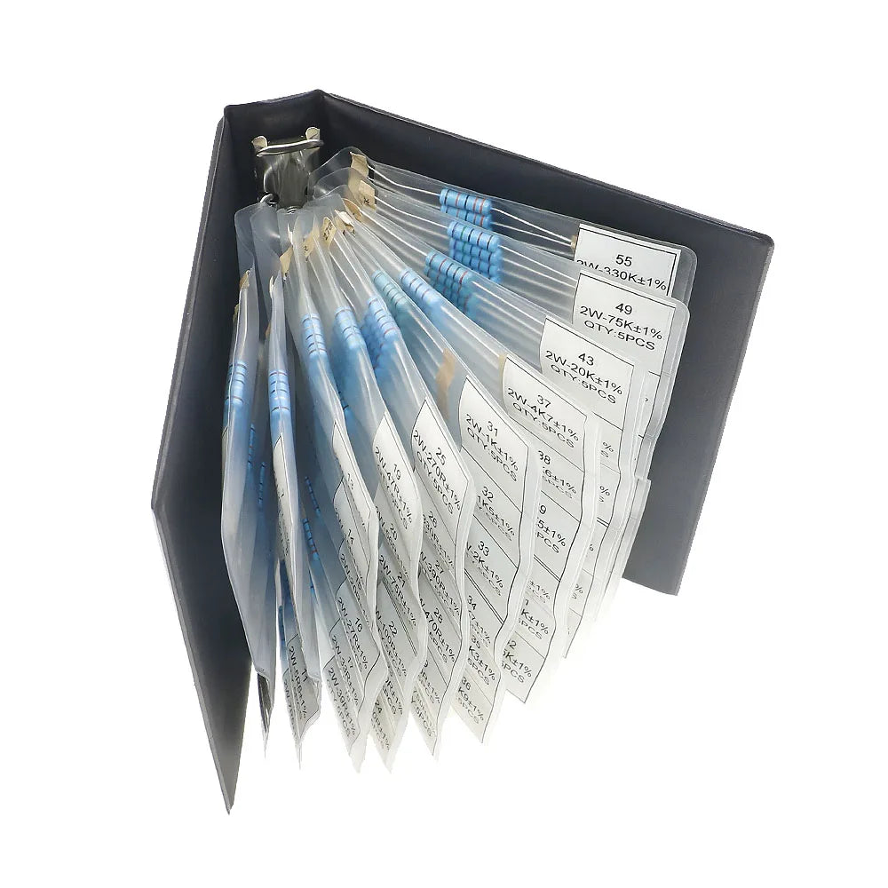 1/8W 1/4W 1/2W 1W 2W 3W 0R - 10M Metal Film Resistors Sample Book DIY Assorted kit
