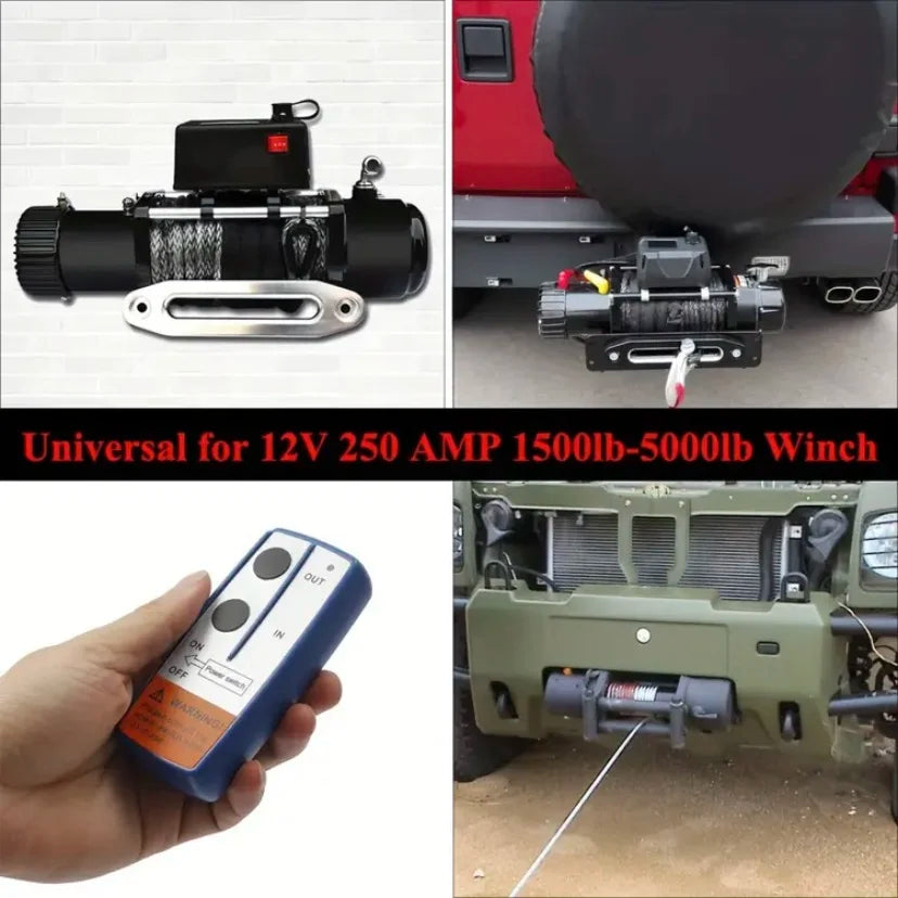 12V 250A Winch Remote Contactor Winch Control Solenoid Relay Twin Wireless Remote Kit Car Motorcycle Off Roaders Accessories