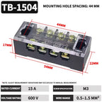 TB1503 TB2503 TB4512 Screw Terminal Block Barrier Strip 15A 25A 45A Wire Connector with Flame Retardant PC Cover for DIN Rail