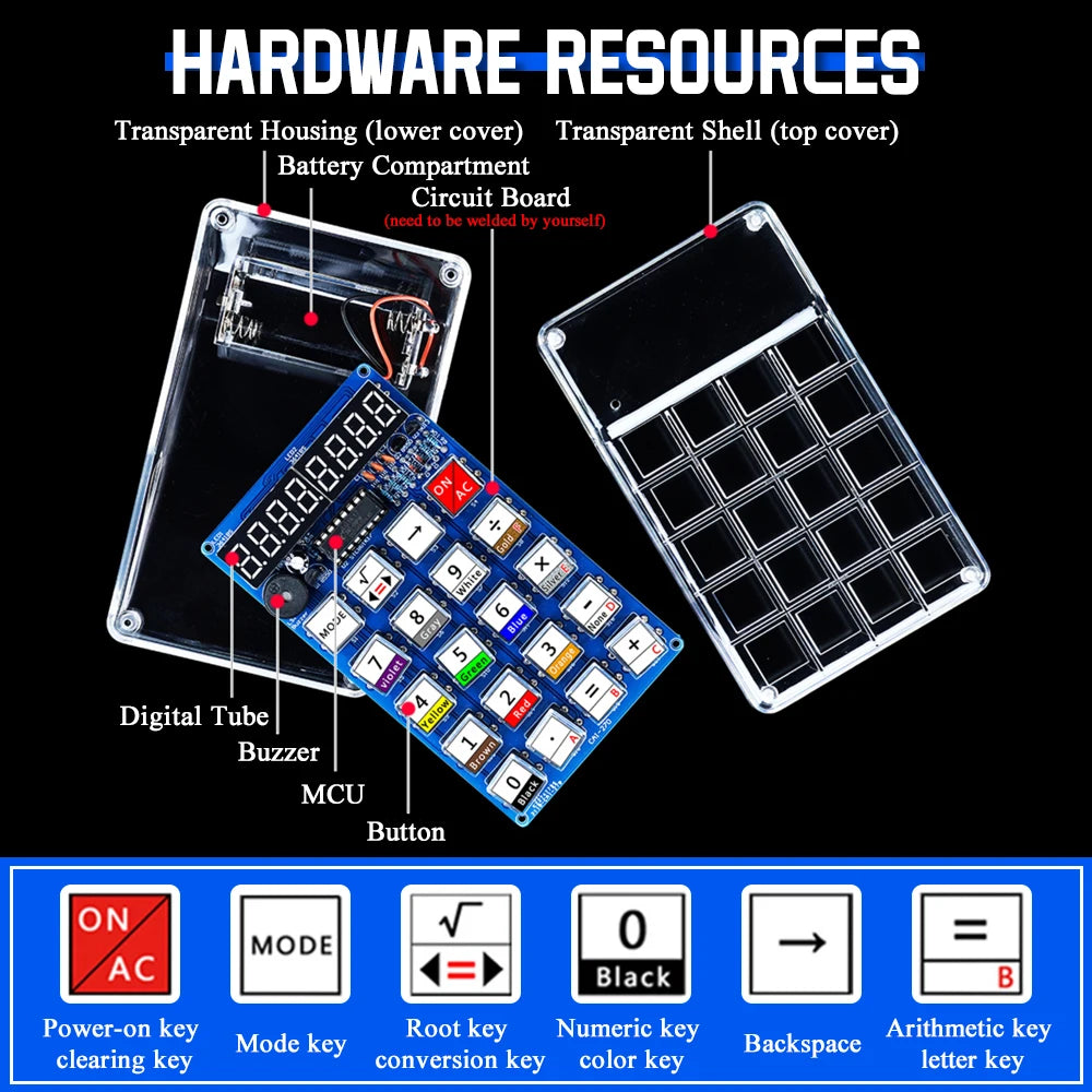 DIY Electronic Kit LED Digital Tube Calculators Resistance Conversion 51 Microcontroller Control DIY Soldering Projects