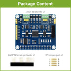 Waveshare 2-Channel Isolated RS485 Expansion HAT With Multi Onboard Protection Circuits. for Raspberry Pi