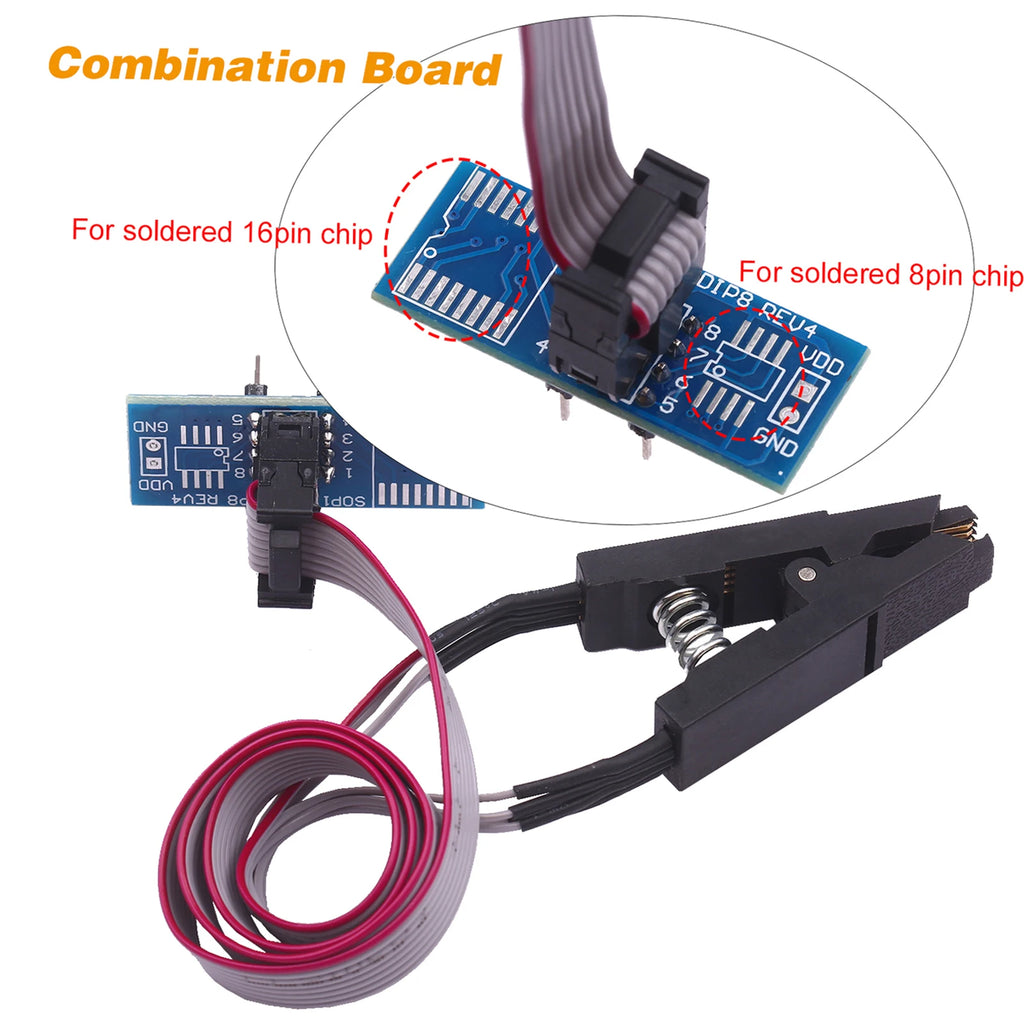 CH341A USB Programmer  BIOS Flasher Programmable Logic Circuits with SOP8 Flash Clip Suitable for 24/25 Series Chip