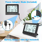 3 Sensors Weather Station with 100m Wireless Transmission Backlight LCD Alarm Clock  for Indoor/Outdoor Temp Humidity Monitor