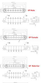 1/5Set 2A DC Magnetic Pogo Pin Connector 2Pin 3Pin 4 5 6 7 8 9 Pin Pogopin Male Female Spacing 2.5/2.80mm Spring Loaded Socket
