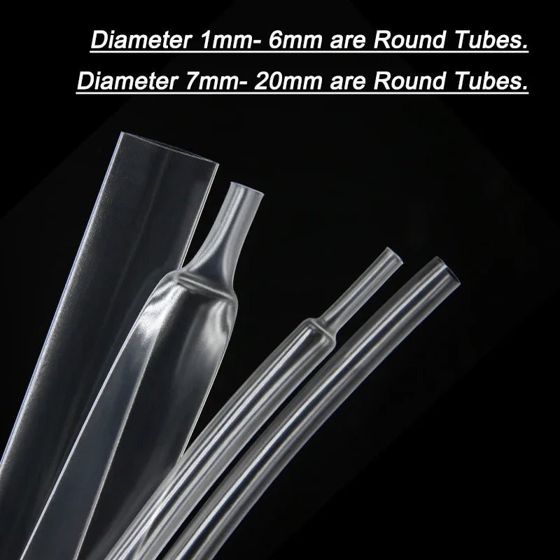 3-10M Super Thin Clear Heat Shrink Tube 2:1 1-20mm Flexible Transparent Earphone Sleeve Wire Wrap Sheath Insulation Protector