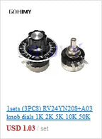 LA42DWQ-22 1K 2K 5K 10K 20K 50K 100K 200K 22mm Diameter Pots Rotary Potentiometer Converter Governor Inverter Resistance Switch