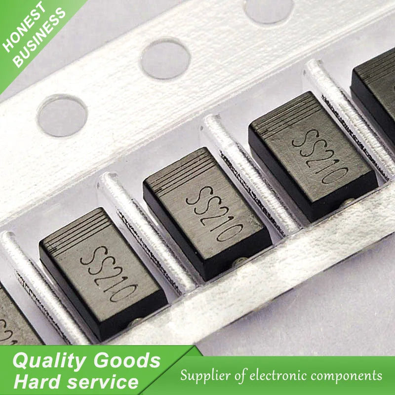 100pcs/lot SS210 SMD Schottky Barrier Rectifier Diode 2A 100V DO-214AA SMA New Original Free Shipping