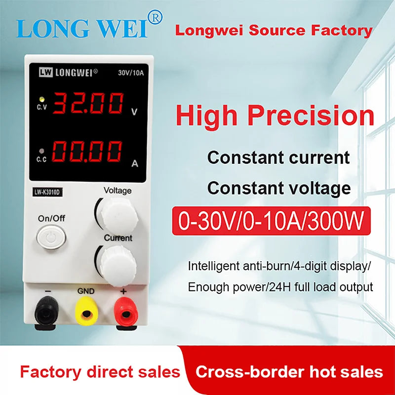 Longwei LW-K3010D 4LED Adjustable DC Power Supply 30V 10A Laboratory Variable Switch Bench Power Supply Stabilized Power Source